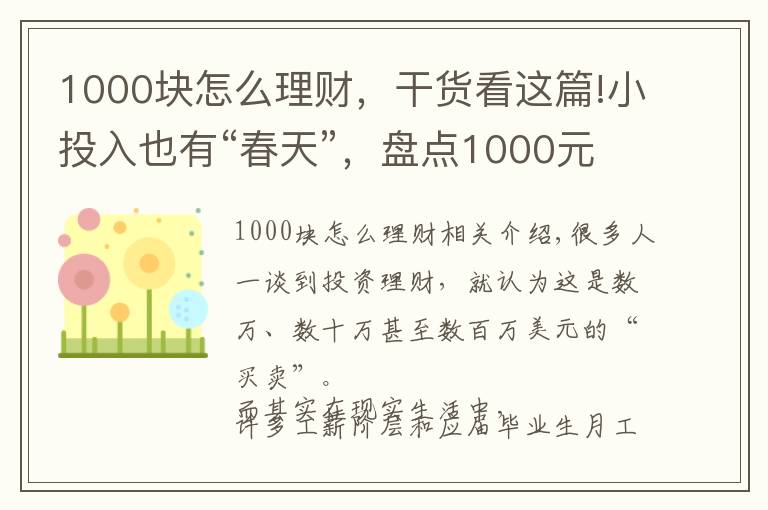 1000塊怎么理財，干貨看這篇!小投入也有“春天”，盤點1000元最佳的投資理財方式