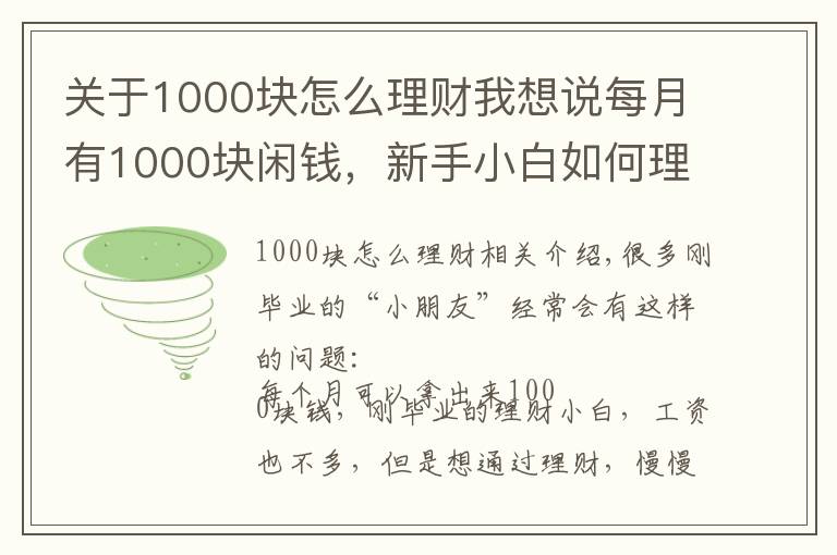 關(guān)于1000塊怎么理財我想說每月有1000塊閑錢，新手小白如何理財？