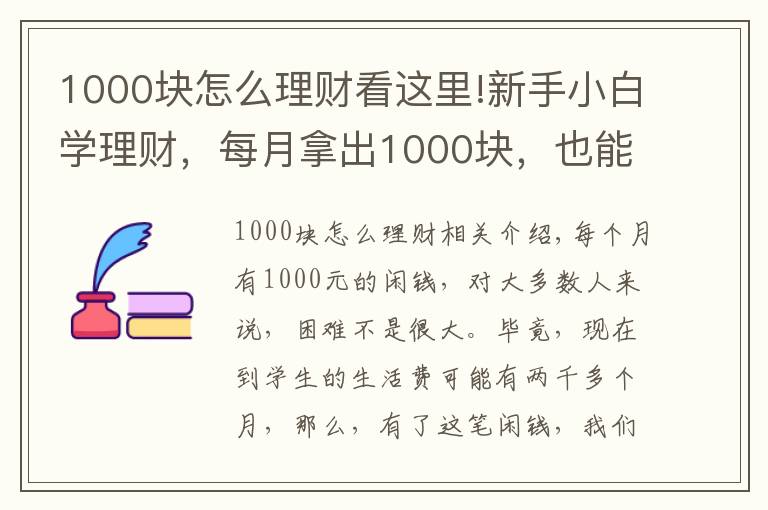 1000塊怎么理財看這里!新手小白學理財，每月拿出1000塊，也能收獲滿滿