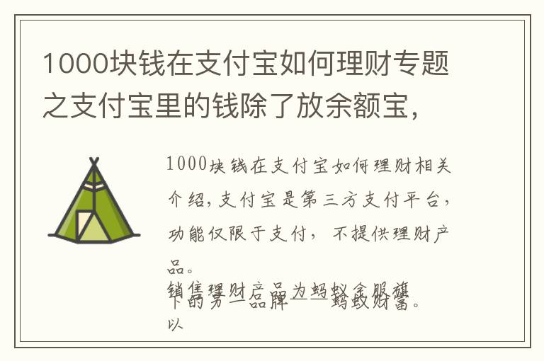 1000塊錢在支付寶如何理財(cái)專題之支付寶里的錢除了放余額寶，還可以如何理財(cái)？有什么理財(cái)產(chǎn)品？