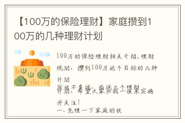 【100萬(wàn)的保險(xiǎn)理財(cái)】家庭攢到100萬(wàn)的幾種理財(cái)計(jì)劃