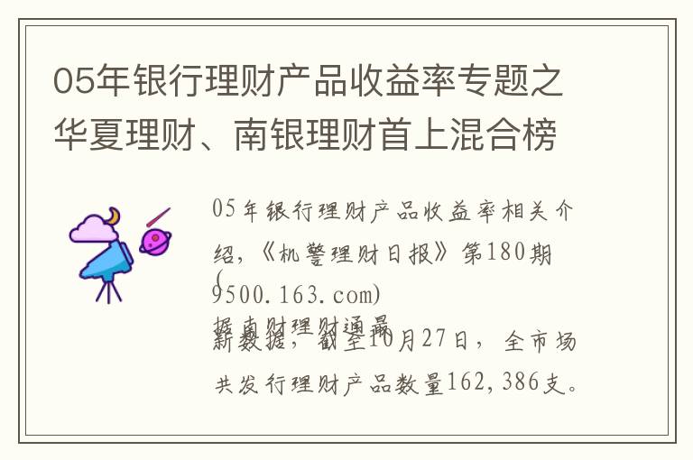 05年銀行理財(cái)產(chǎn)品收益率專題之華夏理財(cái)、南銀理財(cái)首上混合榜，募集規(guī)模3.04億，“大而強(qiáng)”或“小而美”，銀行理財(cái)該怎么選？丨機(jī)警理財(cái)日?qǐng)?bào)（10月28日）