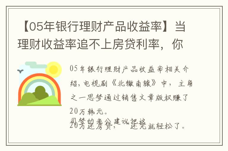 【05年銀行理財產品收益率】當理財收益率追不上房貸利率，你會提前還房貸嗎？