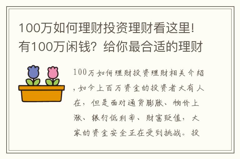 100萬如何理財投資理財看這里!有100萬閑錢？給你最合適的理財方案！