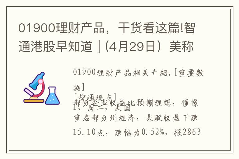 01900理財產(chǎn)品，干貨看這篇!智通港股早知道︱(4月29日）美稱食品供應(yīng)鏈正在斷裂 傳京東(JD.US)申請香港二次上市