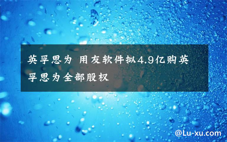 英孚思為 用友軟件擬4.9億購(gòu)英孚思為全部股權(quán)