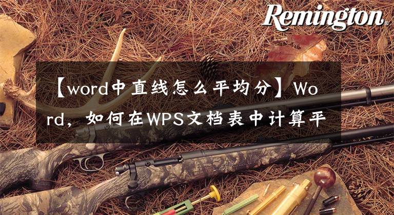 【word中直線怎么平均分】Word，如何在WPS文檔表中計算平均值