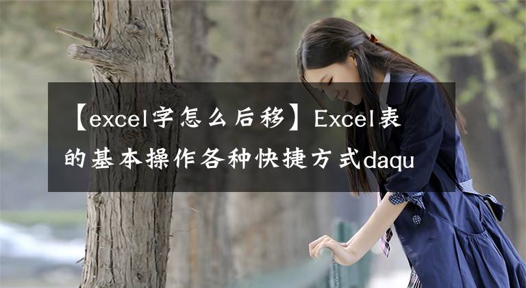 【excel字怎么后移】Excel表的基本操作各種快捷方式daquan