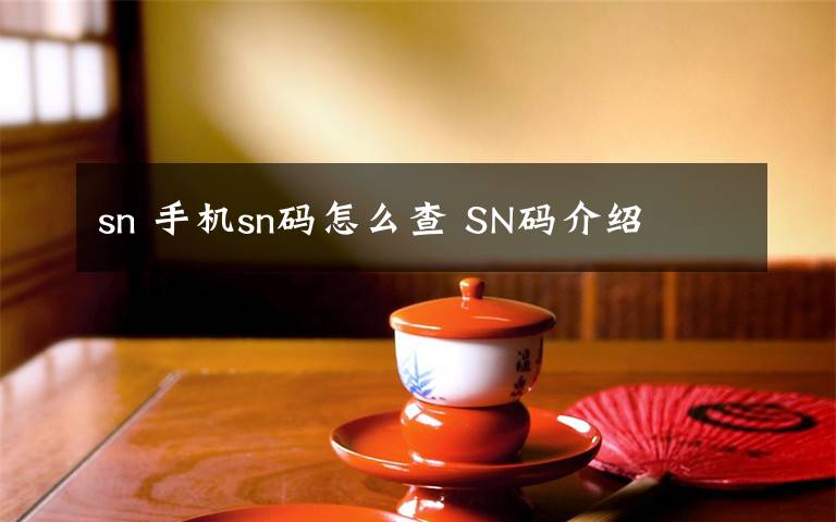 sn 手機sn碼怎么查 SN碼介紹