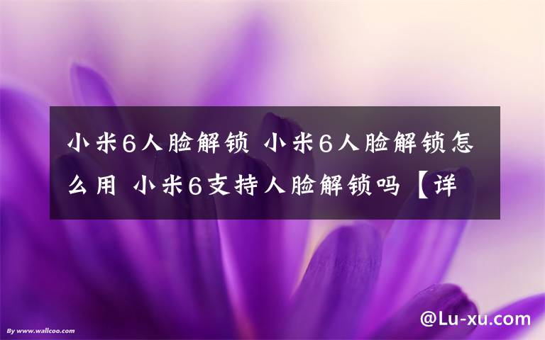 小米6人臉解鎖 小米6人臉解鎖怎么用 小米6支持人臉解鎖嗎【詳解】