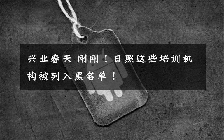 興業(yè)春天 剛剛！日照這些培訓(xùn)機(jī)構(gòu)被列入黑名單！