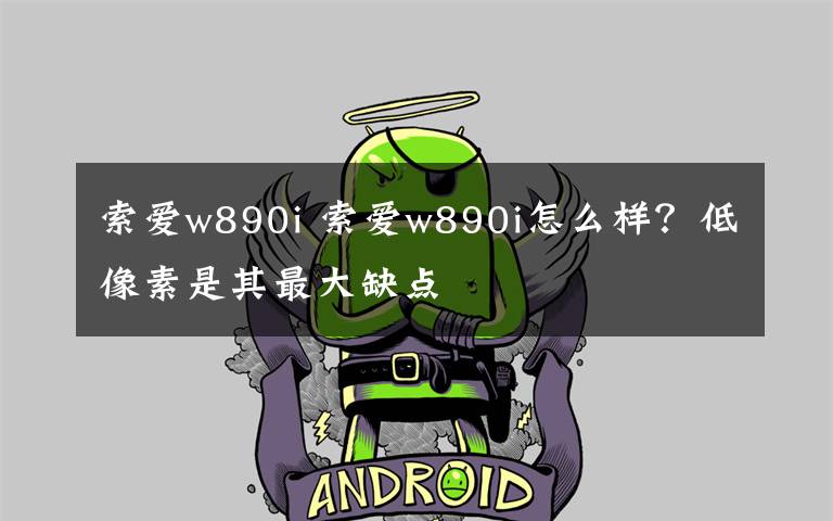 索愛w890i 索愛w890i怎么樣？低像素是其最大缺點(diǎn)