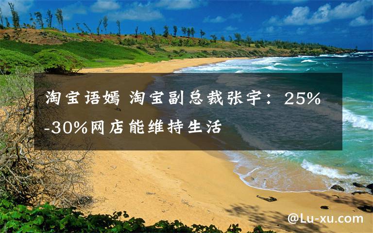 淘寶語嫣 淘寶副總裁張宇：25%-30%網(wǎng)店能維持生活