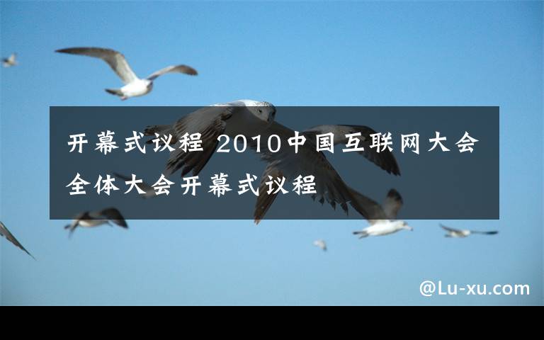 開幕式議程 2010中國互聯(lián)網(wǎng)大會全體大會開幕式議程