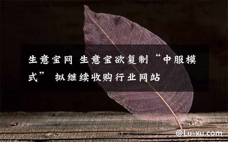 生意寶網(wǎng) 生意寶欲復(fù)制“中服模式” 擬繼續(xù)收購行業(yè)網(wǎng)站