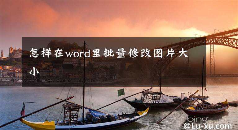 怎樣在word里批量修改圖片大小