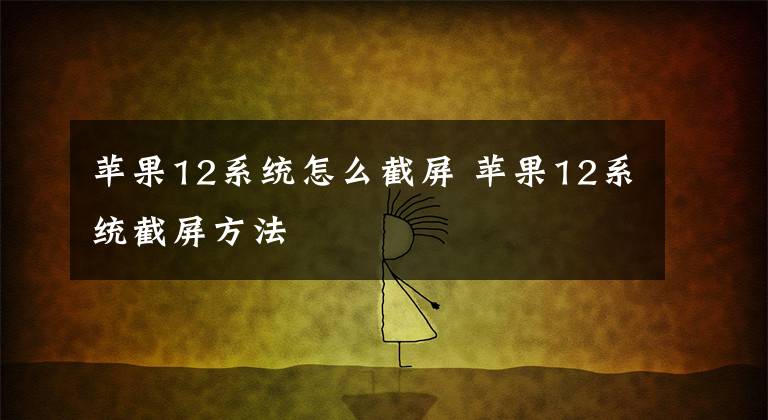 蘋果12系統(tǒng)怎么截屏 蘋果12系統(tǒng)截屏方法