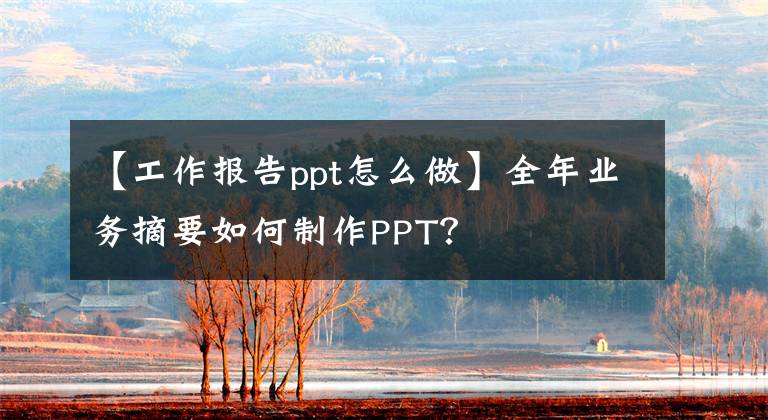 【工作報(bào)告ppt怎么做】全年業(yè)務(wù)摘要如何制作PPT？