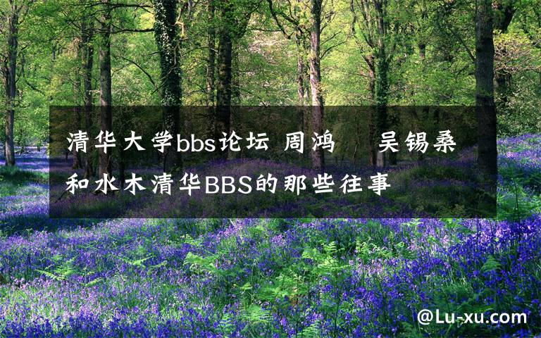 清華大學bbs論壇 周鴻祎 吳錫桑和水木清華BBS的那些往事