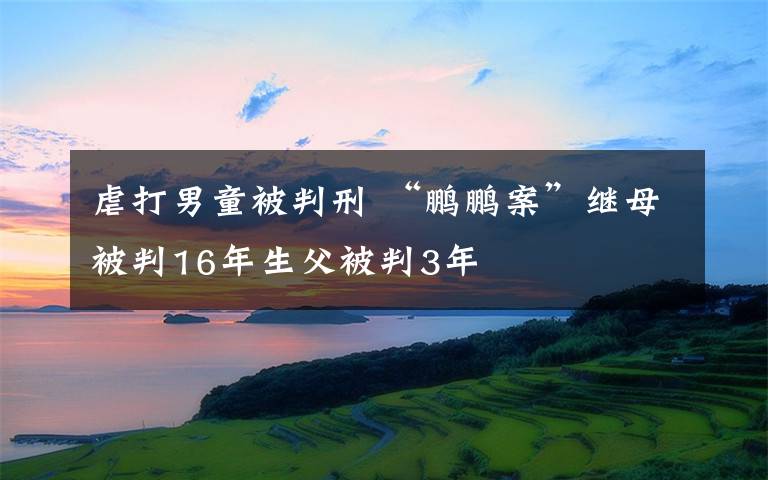 虐打男童被判刑 “鵬鵬案”繼母被判16年生父被判3年