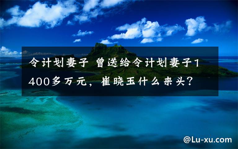 令計劃妻子 曾送給令計劃妻子1400多萬元，崔曉玉什么來頭？