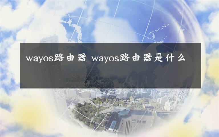 wayos路由器 wayos路由器是什么