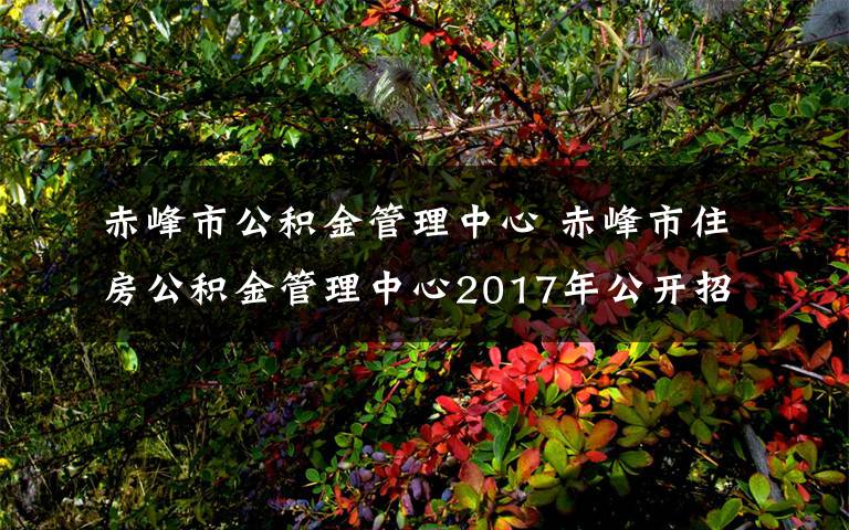 赤峰市公積金管理中心 赤峰市住房公積金管理中心2017年公開招聘工作人員公告