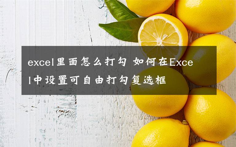 excel里面怎么打勾 如何在Excel中設(shè)置可自由打勾復(fù)選框