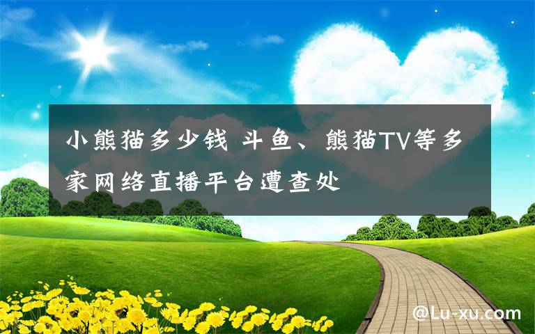 小熊貓多少錢 斗魚、熊貓TV等多家網(wǎng)絡(luò)直播平臺(tái)遭查處