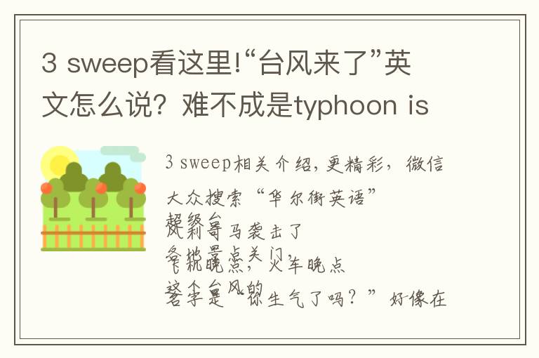 3 sweep看這里!“臺風(fēng)來了”英文怎么說？難不成是typhoon is coming?