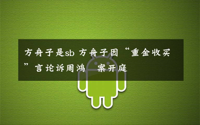 方舟子是sb 方舟子因“重金收買”言論訴周鴻祎案開庭