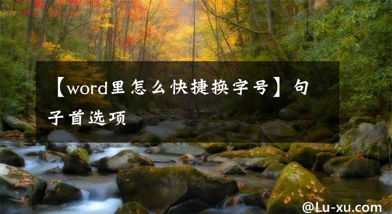 【word里怎么快捷換字號】句子首選項