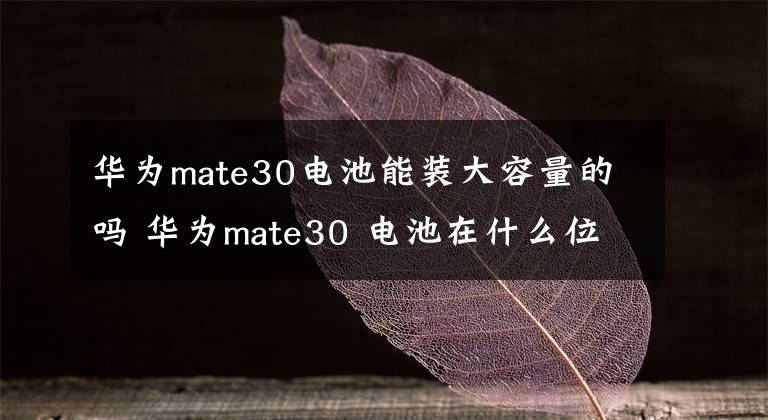 華為mate30電池能裝大容量的嗎 華為mate30 電池在什么位置