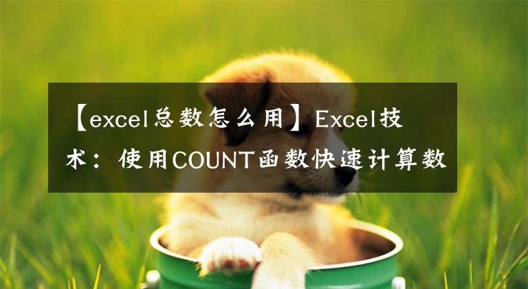 【excel總數(shù)怎么用】Excel技術：使用COUNT函數(shù)快速計算數(shù)字數(shù)