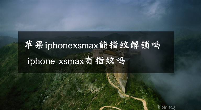 蘋果iphonexsmax能指紋解鎖嗎 iphone xsmax有指紋嗎