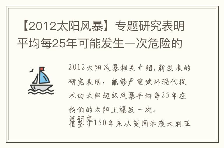 【2012太陽風(fēng)暴】專題研究表明平均每25年可能發(fā)生一次危險的太陽超級風(fēng)暴