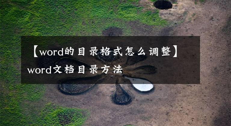 【word的目錄格式怎么調(diào)整】word文檔目錄方法