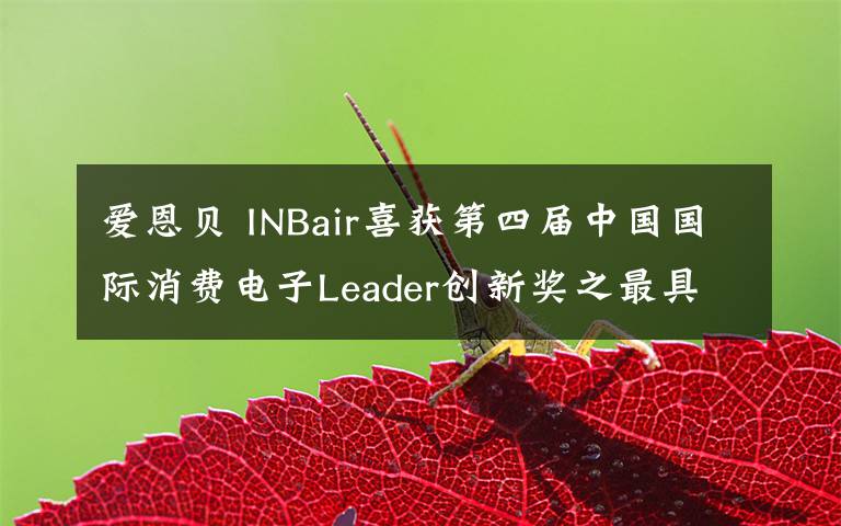 愛恩貝 INBair喜獲第四屆中國國際消費電子Leader創(chuàng)新獎之最具創(chuàng)新潛力大獎