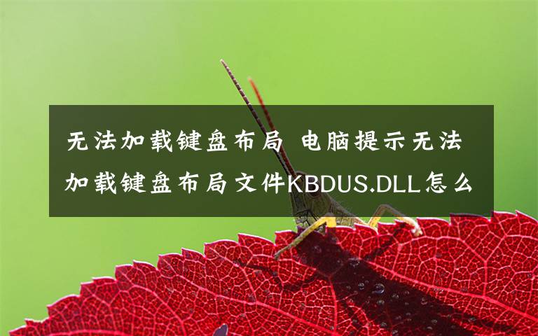 無(wú)法加載鍵盤布局 電腦提示無(wú)法加載鍵盤布局文件KBDUS.DLL怎么辦