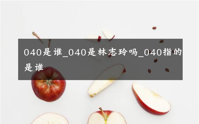 040是誰(shuí)_040是林志玲嗎_040指的是誰(shuí)