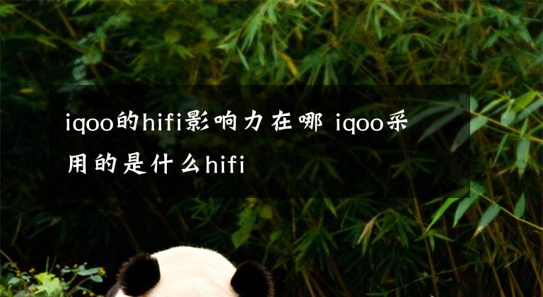 iqoo的hifi影響力在哪 iqoo采用的是什么hifi