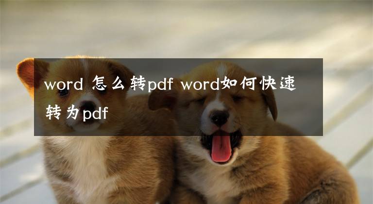 word 怎么轉(zhuǎn)pdf word如何快速轉(zhuǎn)為pdf