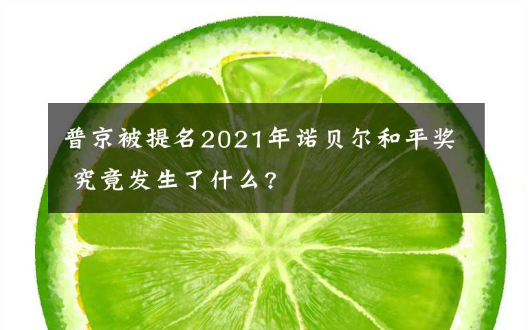 普京被提名2021年諾貝爾和平獎 究竟發(fā)生了什么?