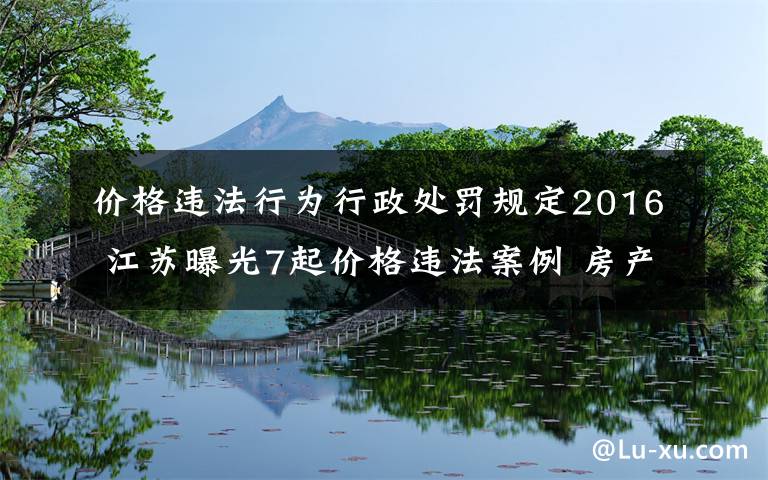 價格違法行為行政處罰規(guī)定2016 江蘇曝光7起價格違法案例 房產(chǎn)公司不明碼標價受罰