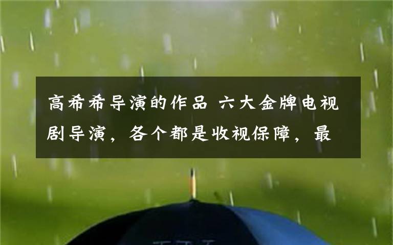 高希希導(dǎo)演的作品 六大金牌電視劇導(dǎo)演，各個都是收視保障，最后一位作品被禁