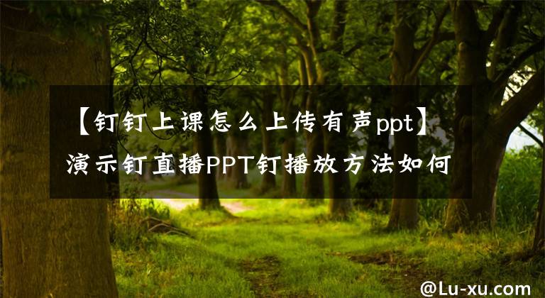 【釘釘上課怎么上傳有聲ppt】演示釘直播PPT釘播放方法如何使用PPT教程。