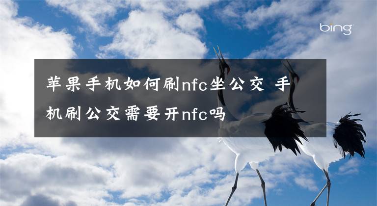 蘋果手機如何刷nfc坐公交 手機刷公交需要開nfc嗎