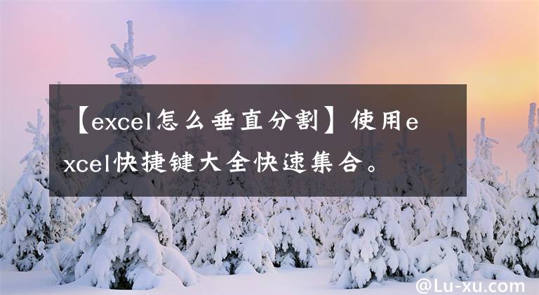 【excel怎么垂直分割】使用excel快捷鍵大全快速集合。