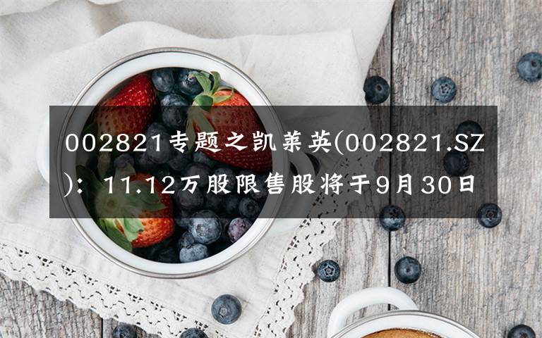 002821專(zhuān)題之凱萊英(002821.SZ)：11.12萬(wàn)股限售股將于9月30日起上市流通