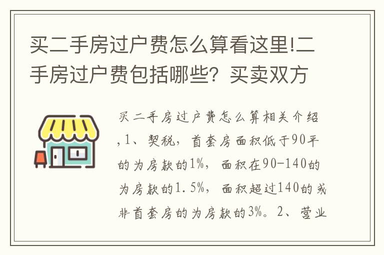 買二手房過戶費怎么算看這里!二手房過戶費包括哪些？買賣雙方如何分攤？